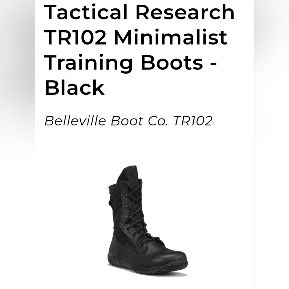 Tactical Research Belleville TR102 Leather Black Training Combat Boots Size 10W - Picture 15 of 15